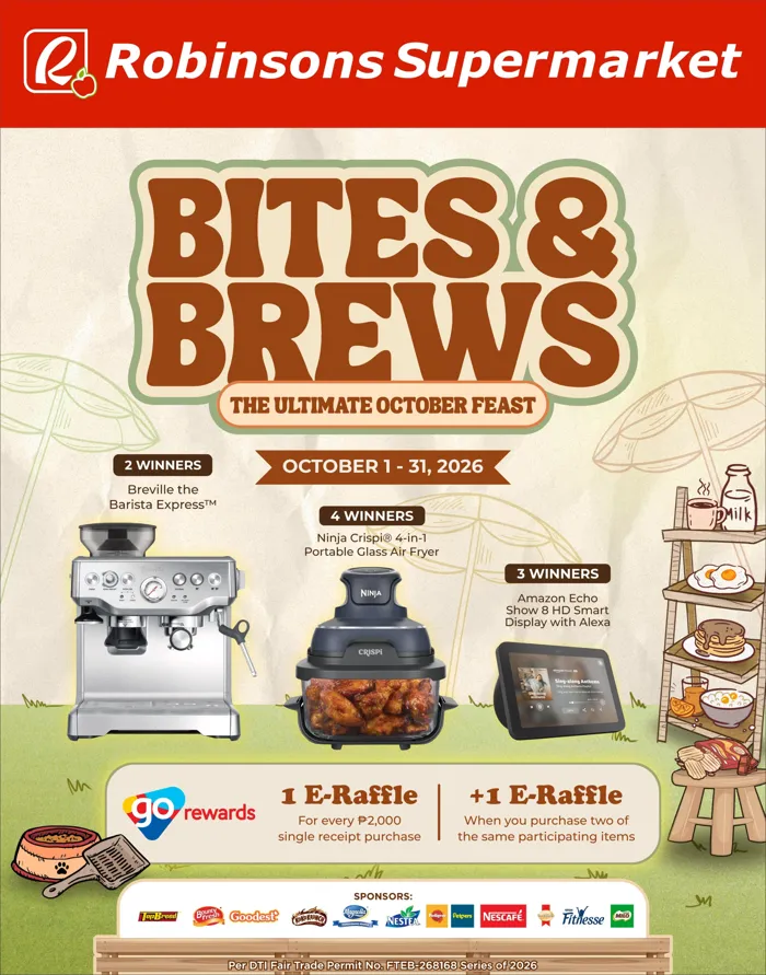 Robinsons Supermarket Bites & Brews 2026 E-Raffle poster